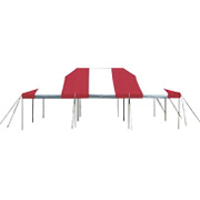 Red and White Double Peak Pole Tent 